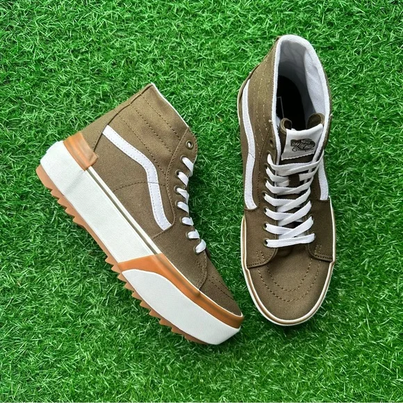 Vans Sk8 Hi Tapered Canvas Dark Olive Platform